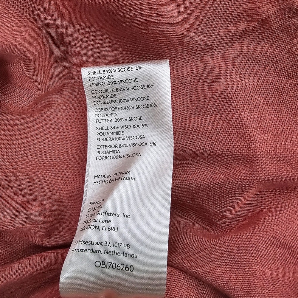 By Anthropologie V-Neck Waistless Maxi Somerset‎ XL Terracotta Rose Crinkle Boho - Picture 10 of 14